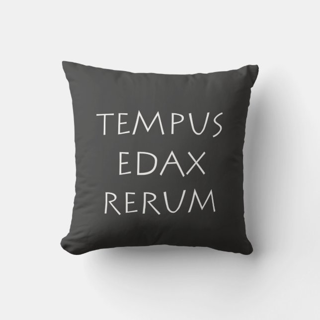 Tempus edax rerum throw pillow (Front)