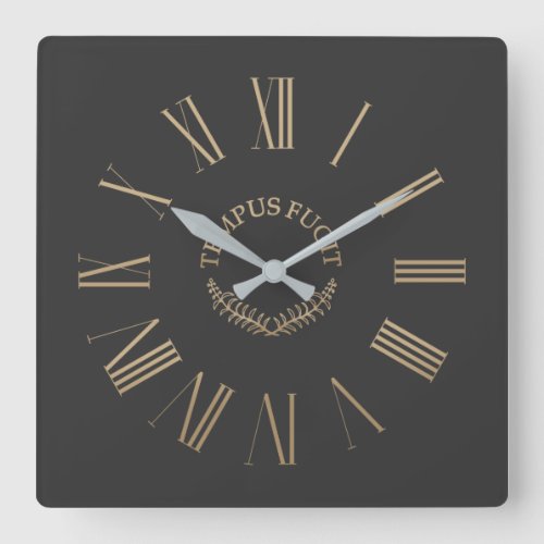 Tempus Fugit Black Acrylic Wall Clock