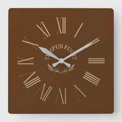 Tempus Fugit Brown Acrylic Wall Clock