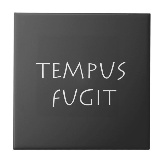 Tempus fugit ceramic tile (Front)