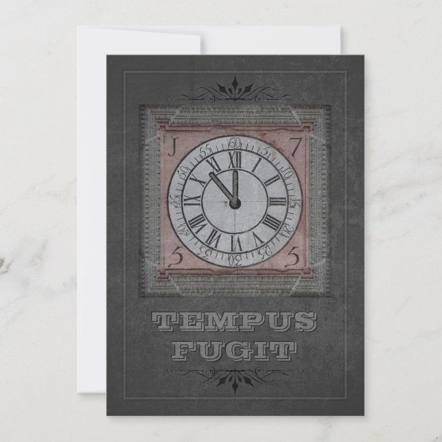 Tempus Fugit (customizable) Holiday Card (Front)