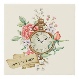 Tempus Fugit Faux Canvas Print