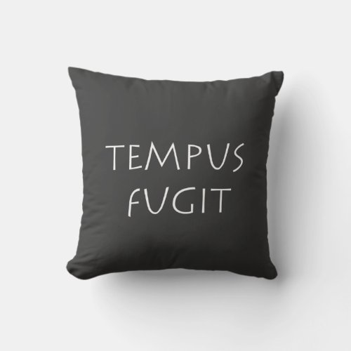 Tempus fugit throw pillow