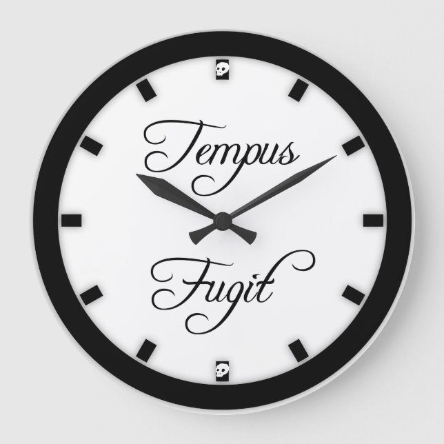 Tempus Fugit Time Flies Gothic Large Clock (Front)