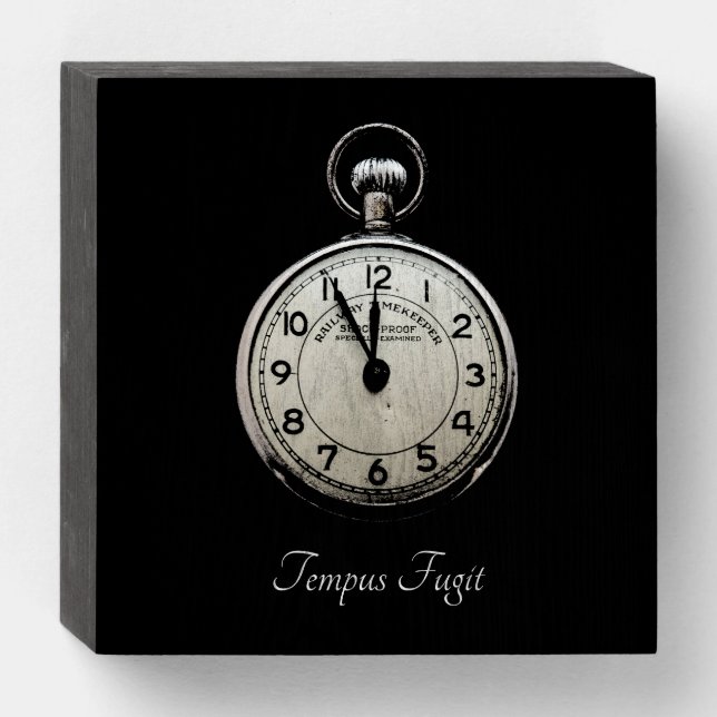 Tempus Fugit  Wooden Box Sign (Front Horizontal)