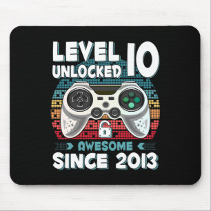 Ten 10yr Bday Son Boy Funny Gamer 10th 10 Year Old Mouse Pad