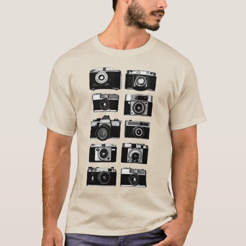 TEN 35mm RETRO PHOTO CAMERAS DESIGN T_Shirt
