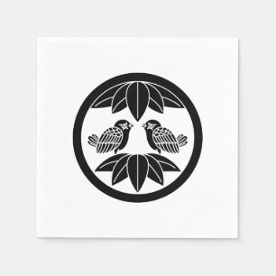 Ten bamboo leaves & facing sparrows Napkins