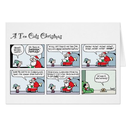 Ten Cats Christmas with Santa Card