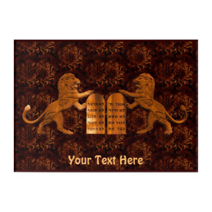 Ten Commandments and Lions Acrylic Print