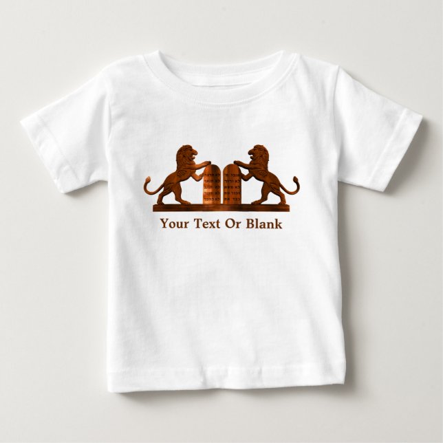 Ten Commandments and Lions Baby T-Shirt (Front)