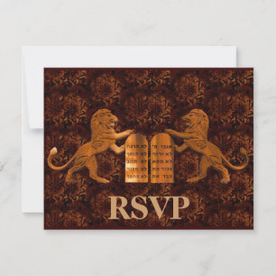 Ten Commandments and Lions Bar/Bat Mitxvah RSVP Card