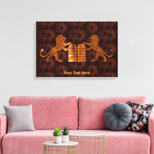 Ten Commandments and Lions Canvas Print