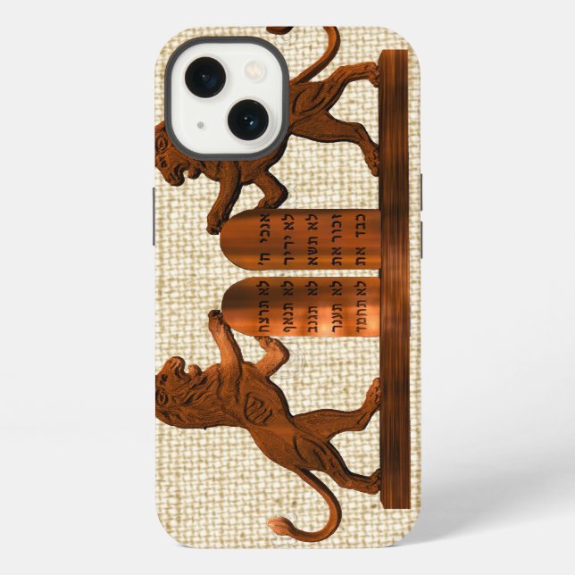 Ten Commandments and Lions Iphone Case (Back)