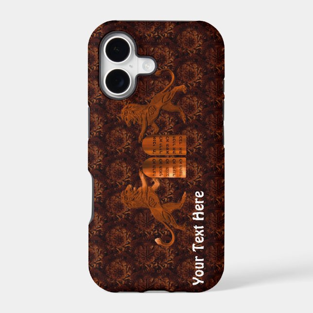 Ten Commandments and Lions Iphone Case (Back)