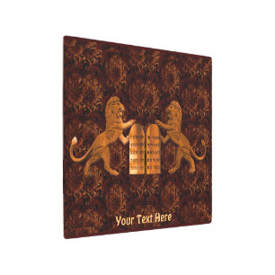 Ten Commandments and Lions Metal Print