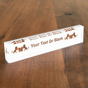 Ten Commandments and Lions Name Plate