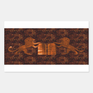 Ten Commandments and Lions Rectangular Sticker