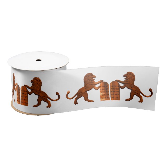 Ten Commandments and Lions Satin Ribbon (Spool)