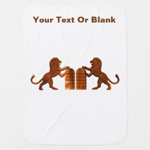 Ten Commandments and Lions Swaddle Blanket