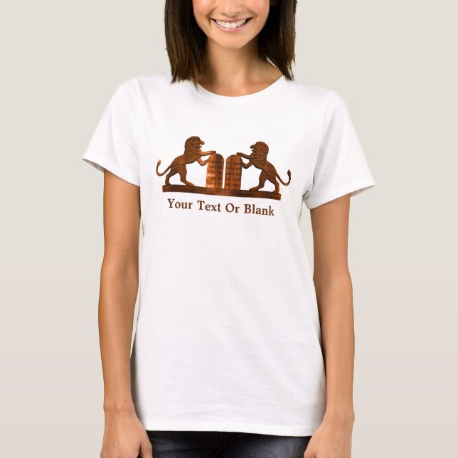 Ten Commandments and Lions T-Shirt (Front)