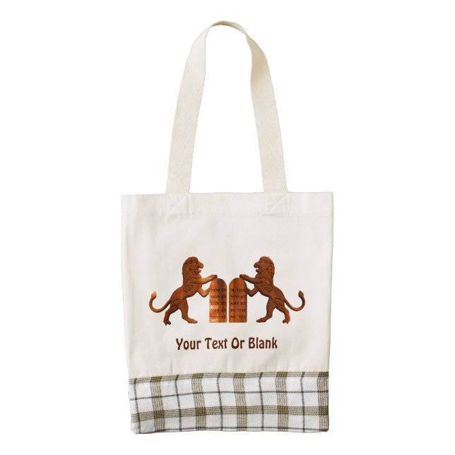 Ten Commandments and Lions Zazzle HEART Tote Bag (Front)