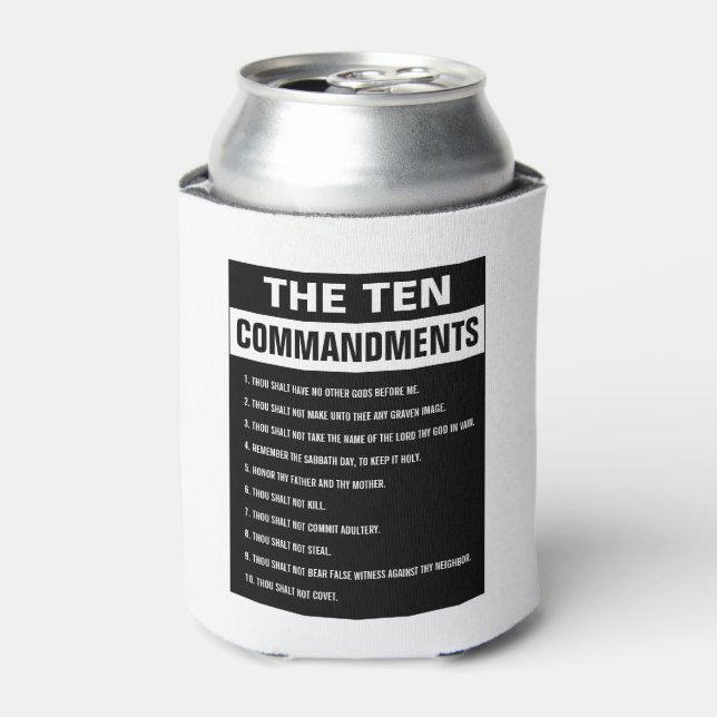 Ten Commandments Bible Verse Christian Religious Can Cooler (Can Front)