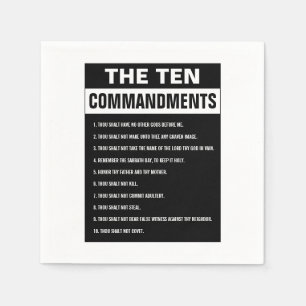 Ten Commandments Bible Verse Christian Religious Napkins