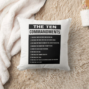 Ten Commandments Bible Verse Christian Religious Throw Pillow