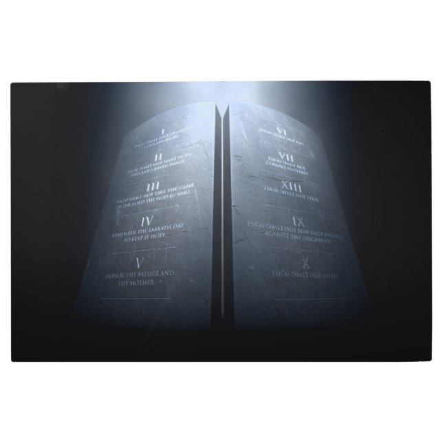 Ten Commandments Card Metal Print (Front)