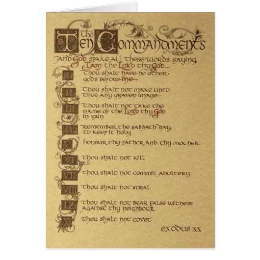ten commandments cards (Front)