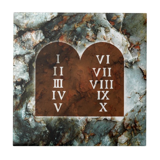 Ten Commandments Ceramic Tile (Front)