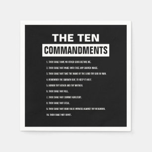 Ten Commandments Christian Religious Bible Verse Napkins