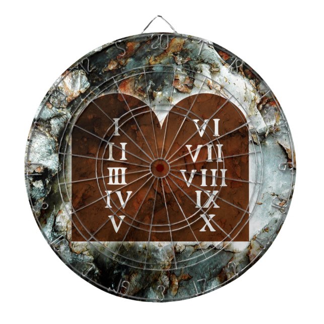 Ten Commandments Dartboard With Darts (Front)