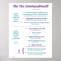 ten commandments for kids poster