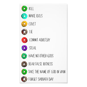 ten commandments funny list message humor religion photo print