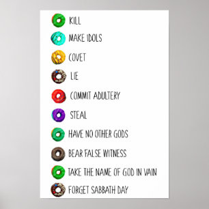 ten commandments funny list message humor religion poster