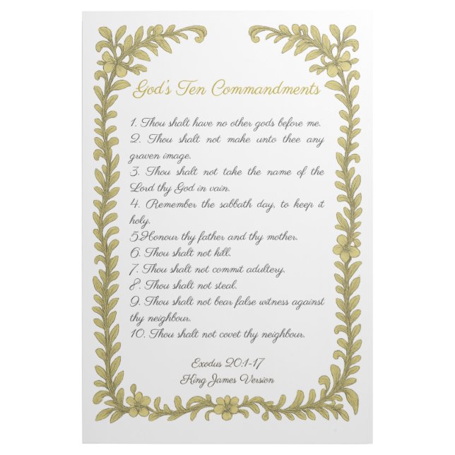 Ten Commandments KJV Gallery Wrap (Front)