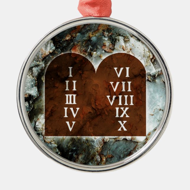 Ten Commandments Metal Ornament (Front)
