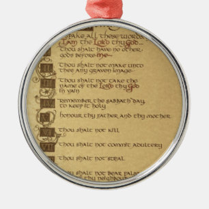 ten commandments metal ornament