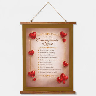 Ten Commandments of Love Hanging Tapestry