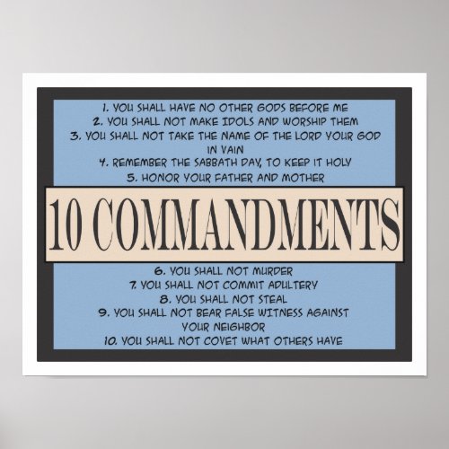 Ten Commandments of the Bible Poster