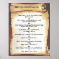 Ten Commandments on Parchment Scroll