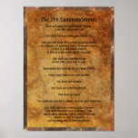 Ten Commandments On Stone Background Poster at Zazzle