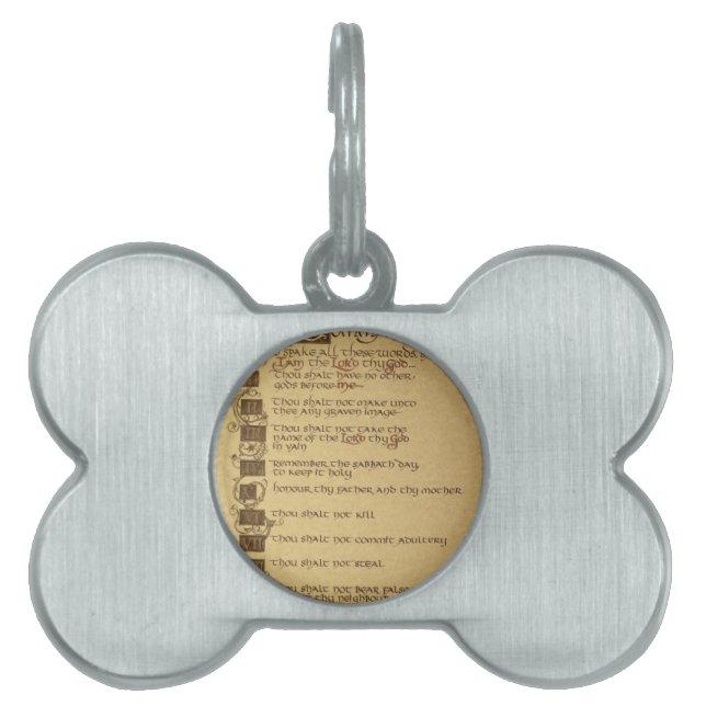 ten commandments pet name tag (Front)