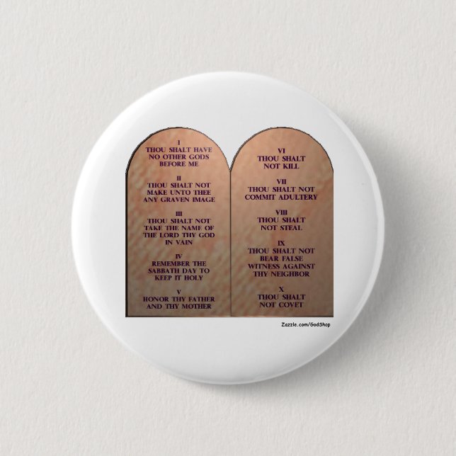 Ten Commandments Pinback Button (Front)