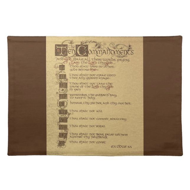 ten commandments placemat (Front)