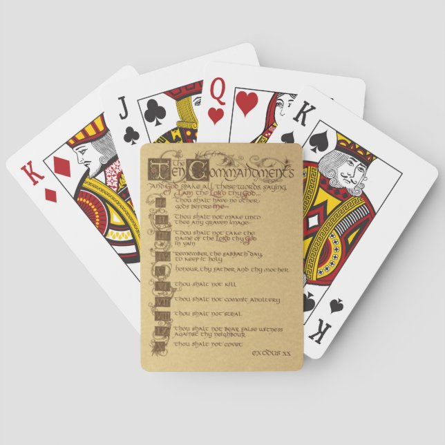 ten commandments poker cards (Back)