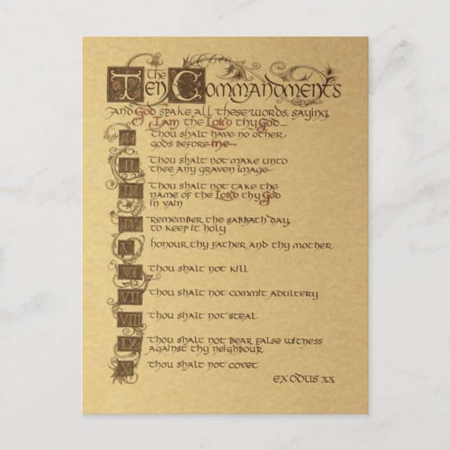ten commandments postcard (Front)