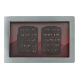 Ten Commandments Rectangular Belt Buckle